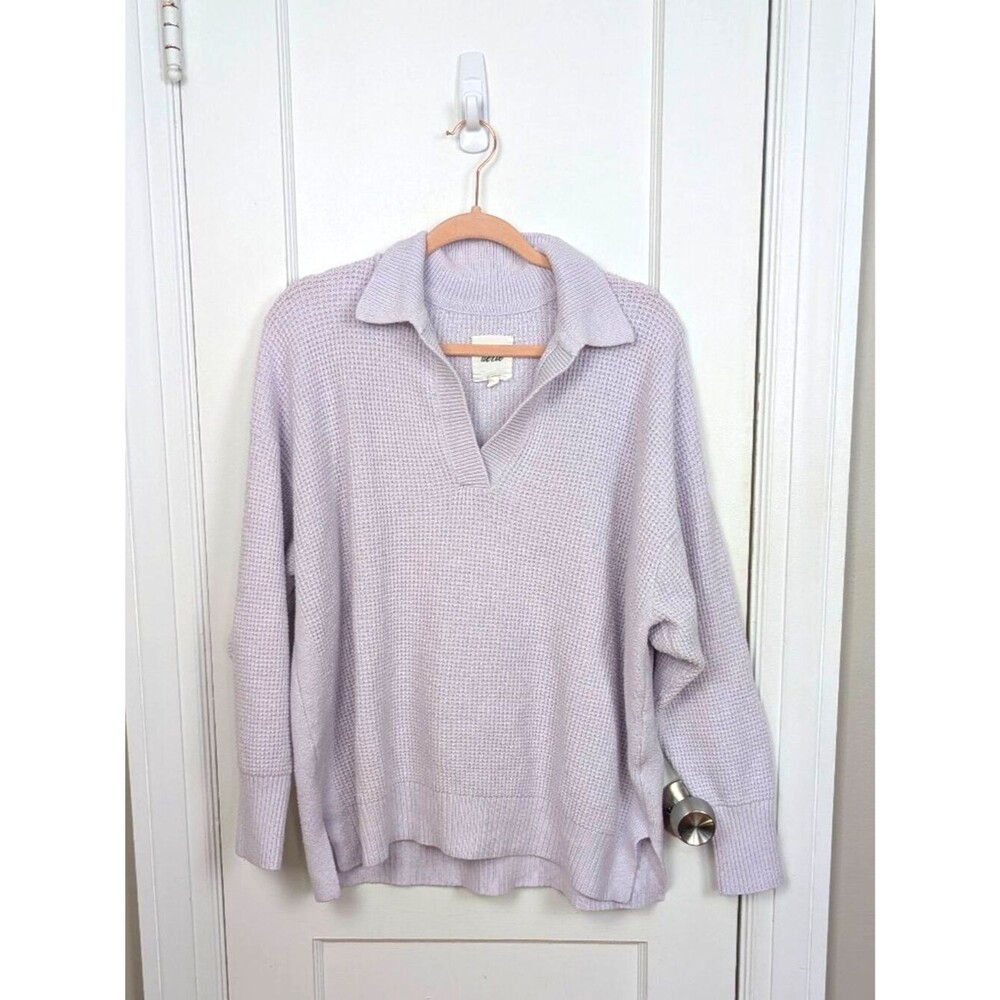 Aerie CozyUp Waffle Collared Polo Sweater